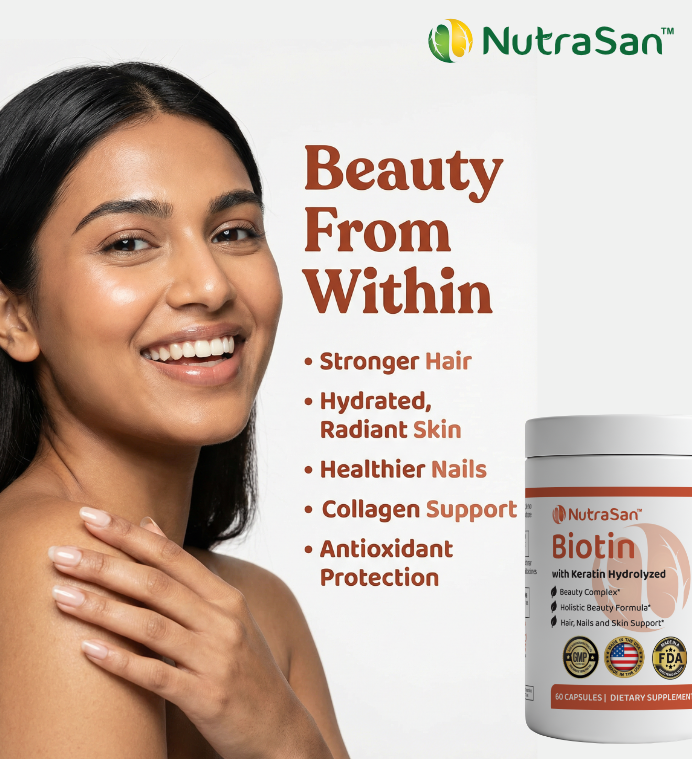 Biotin 20,000 mcg with Hydrolyzed Keratin, Vitamin C, Hyaluronic Acid and Zinc