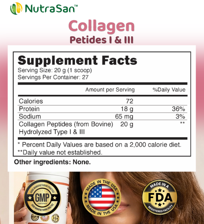 Collagen Type I & III Powder 20g – Skin & Joint Support